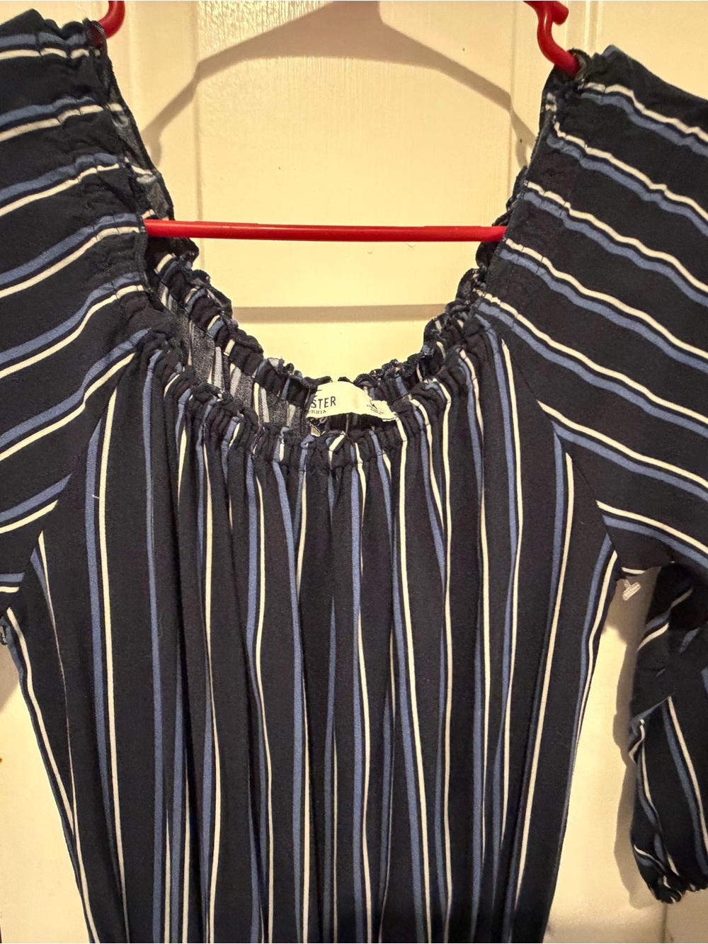 Hollister Navy Blue Striped One-Shoulder Jumpsuit, M, NWOT - Picture 7 of 9